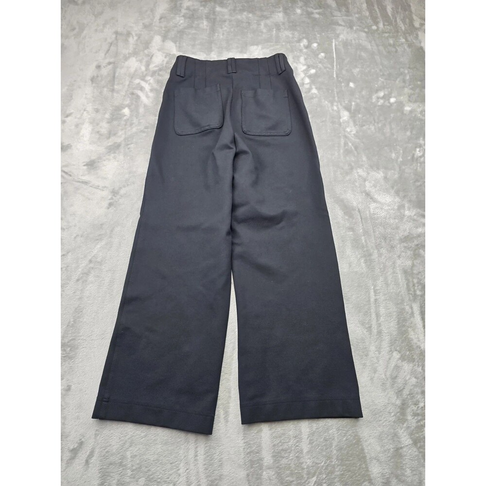 A New Day Women Size 4 Black Wide Leg Pants High Rise Patch Pockets Stretch - Picture 7 of 7